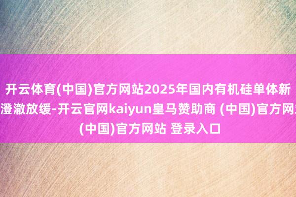 开云体育(中国)官方网站2025年国内有机硅单体新增产能增速澄澈放缓-开云官网kaiyun皇马赞助商 (中国)官方网站 登录入口