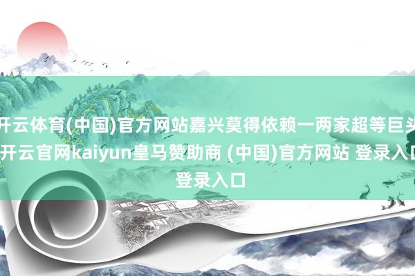 开云体育(中国)官方网站嘉兴莫得依赖一两家超等巨头-开云官网kaiyun皇马赞助商 (中国)官方网站 登录入口